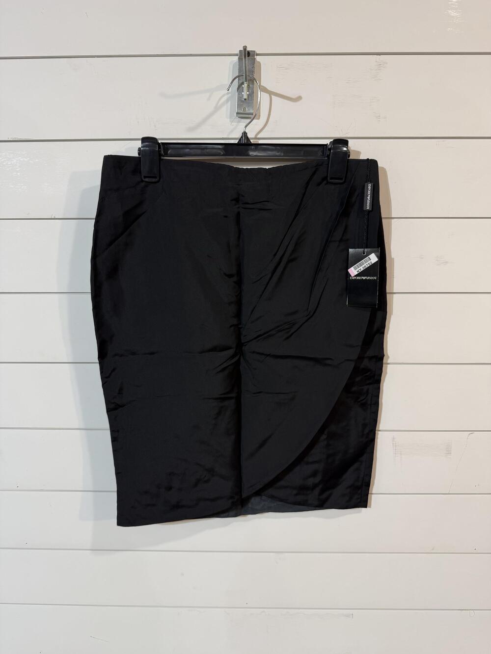 Emporio Armani Women's Black Draped Pencil Skirt US 10 M NWT